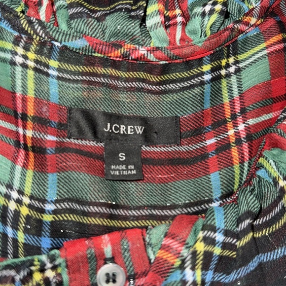 J CREW SLEEVELESS FESTIVE TARTAN PLAID BLOUSE - SMALL. R - Picture 5 of 5